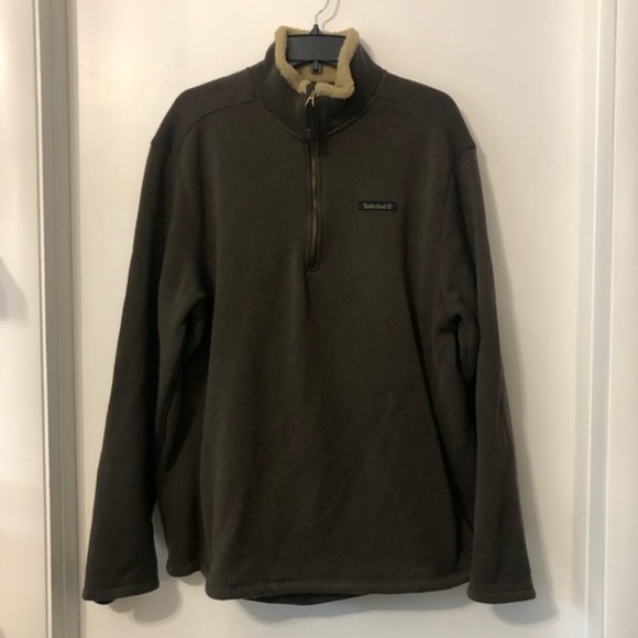 Timberland 1/4 Zip Long Sleeve Sweatshirt Pullover Brown XL - Picture 1 of 7